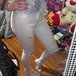 Hollister high waisted ripped skinny jeans